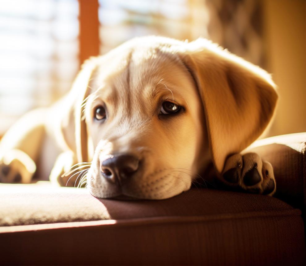 Chiot dort dans la chambre